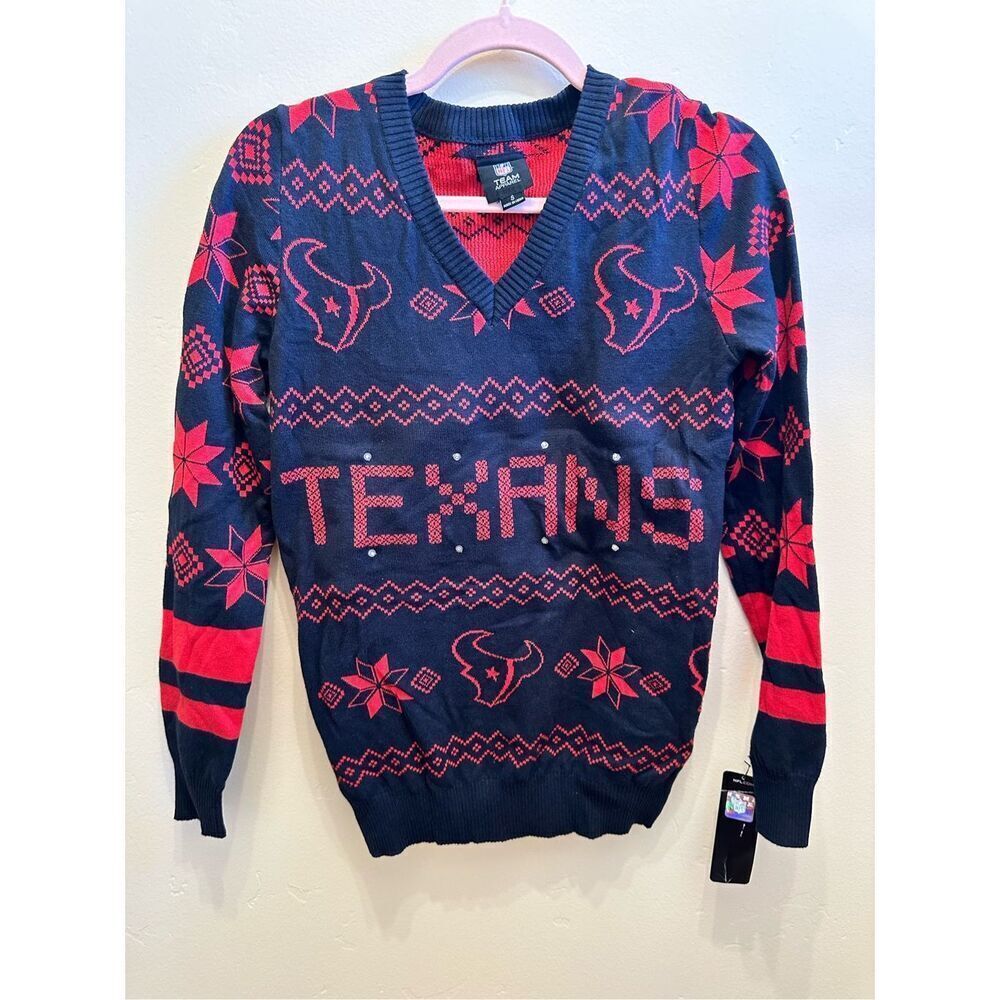 🌊 NFL Men’s Houston Texans Light Up Ugly Christmas Sweater Size Small